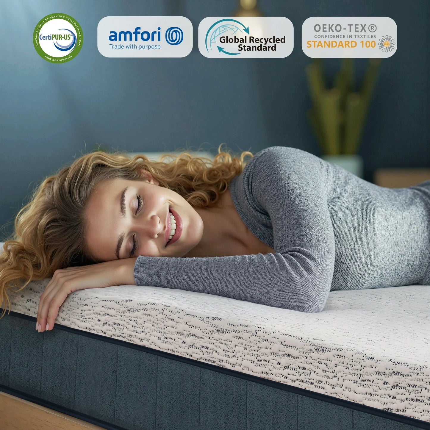 Dyfun Gel Memory Foam Mattress Topper Twin - Cooling Technology, CertiPUR-US Certified, Non-Slip & Machine-Washable Cover
