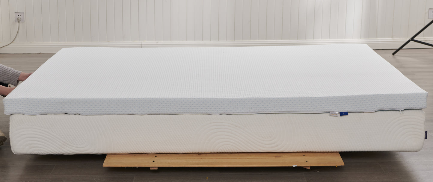 SU 3 Inch Gel Memory Foam Mattress Topper Queen Size High Density Cooling Pad Pressure Relief Bed Topper with Removable & Washable Bamboo Cover