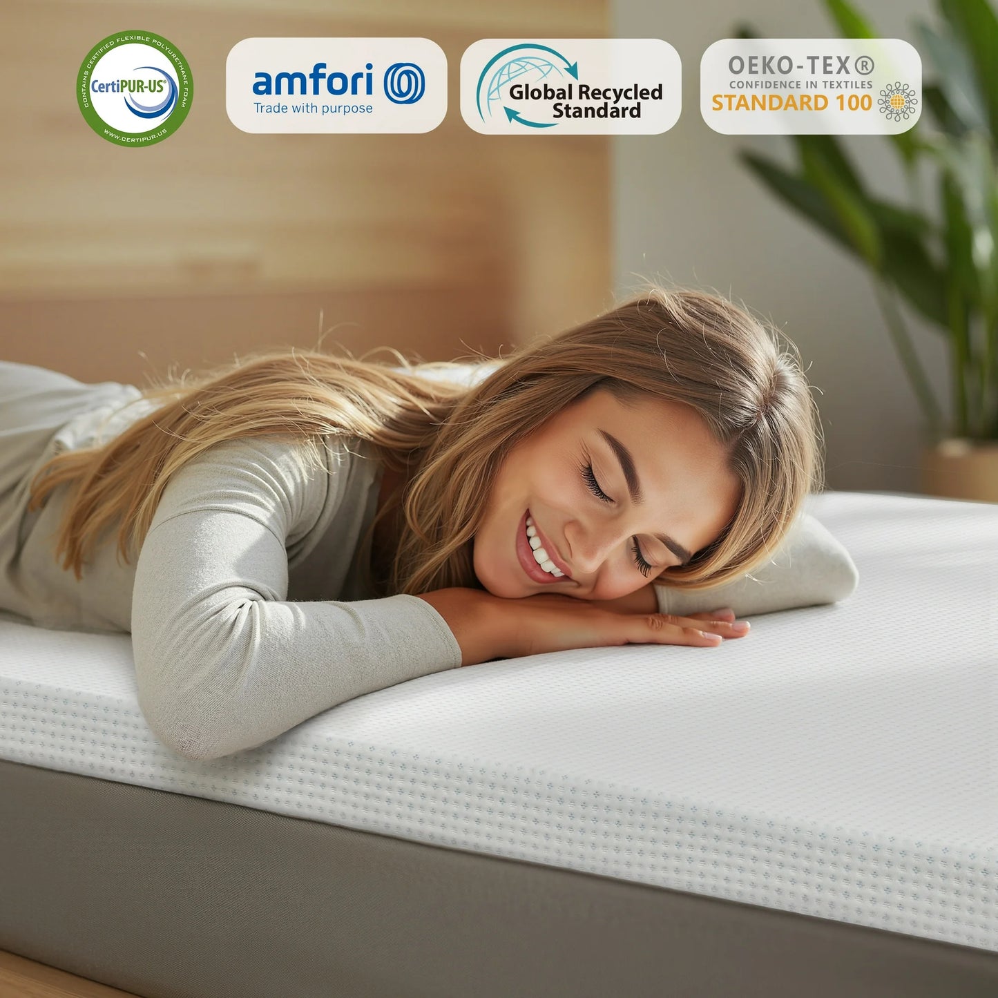 Mattress Topper, Gel-Infused Memory Foam Mattress Topper with Soft Breathable Cover– CertiPUR-US Certified, Adjustable Straps, Machine-Washable