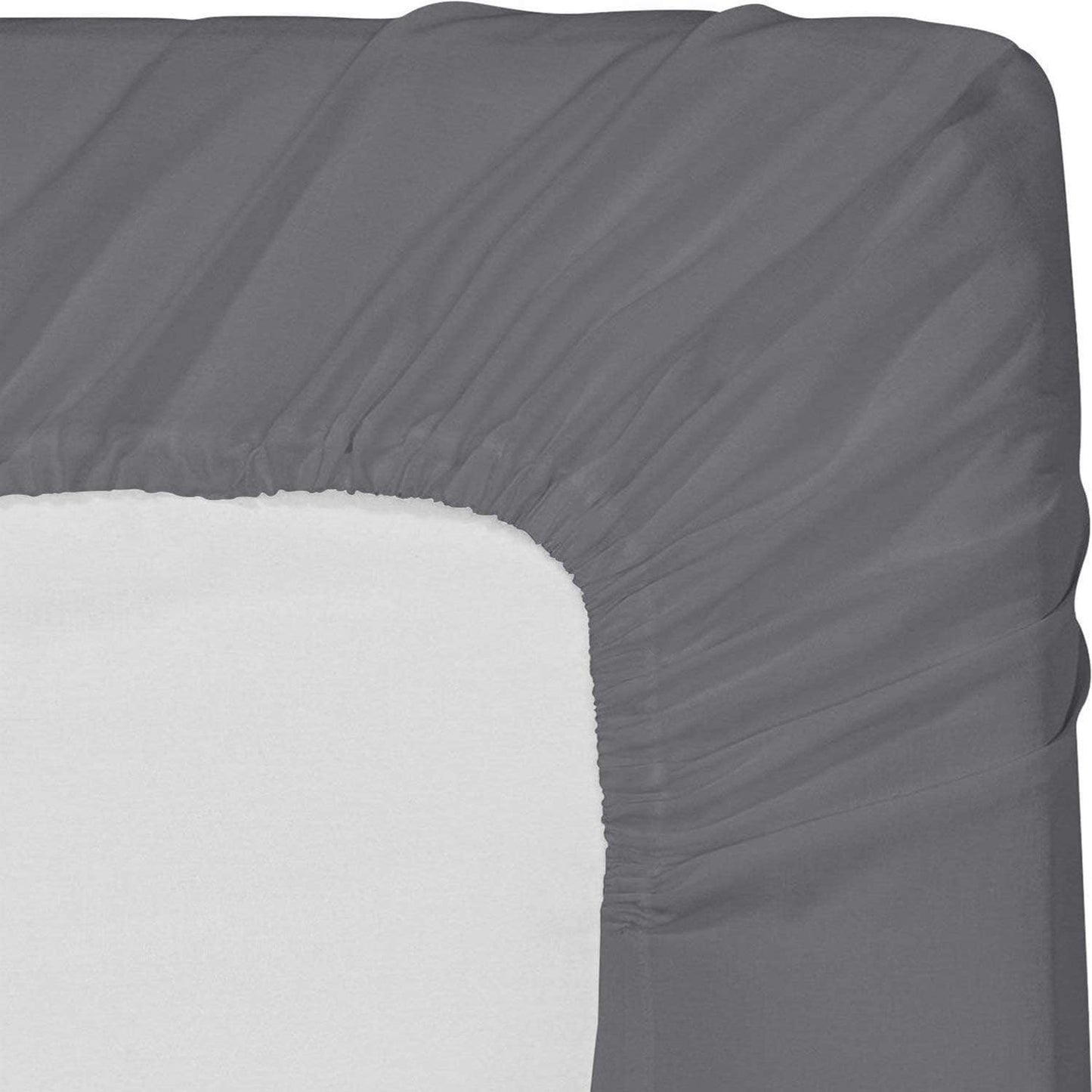 Guken® Bedding Cover - Bottom Sheet - Deep Pocket - Soft Microfiber - Shrinkage and Fade Resistant - Easy Care -1 Fitted Sheet Only (Grey)