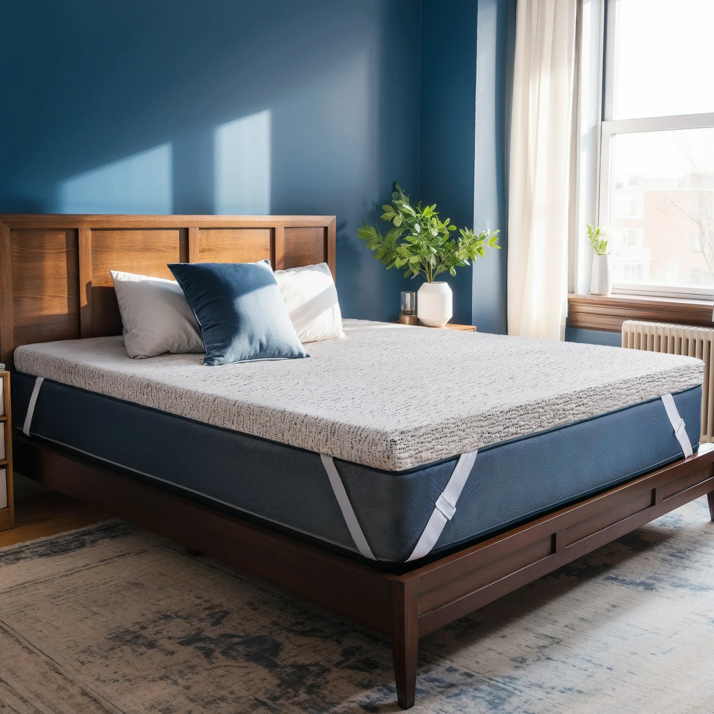 Dyfun Gel Memory Foam Mattress Topper Twin - Cooling Technology, CertiPUR-US Certified, Non-Slip & Machine-Washable Cover