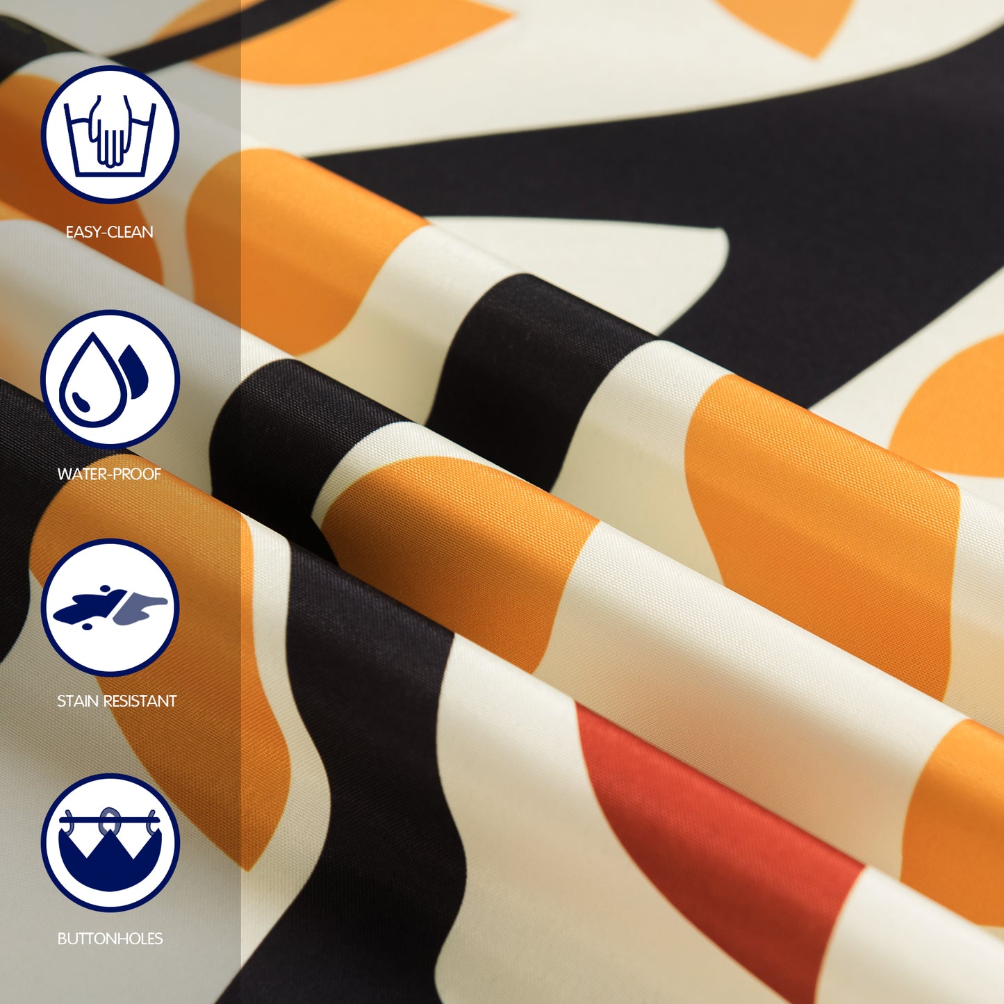 Guken® Shower Curtain Waterproof Shower Curtains for Bathroom Curtains Shower Set with 10 Plastic Hooks Printed Leaves Fabric Shower Curtain(60"x72", Blue)