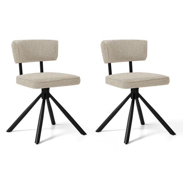 Dyfun Modern Upholstered Dining Chairs Set of 2 with Triangular Steel Frame