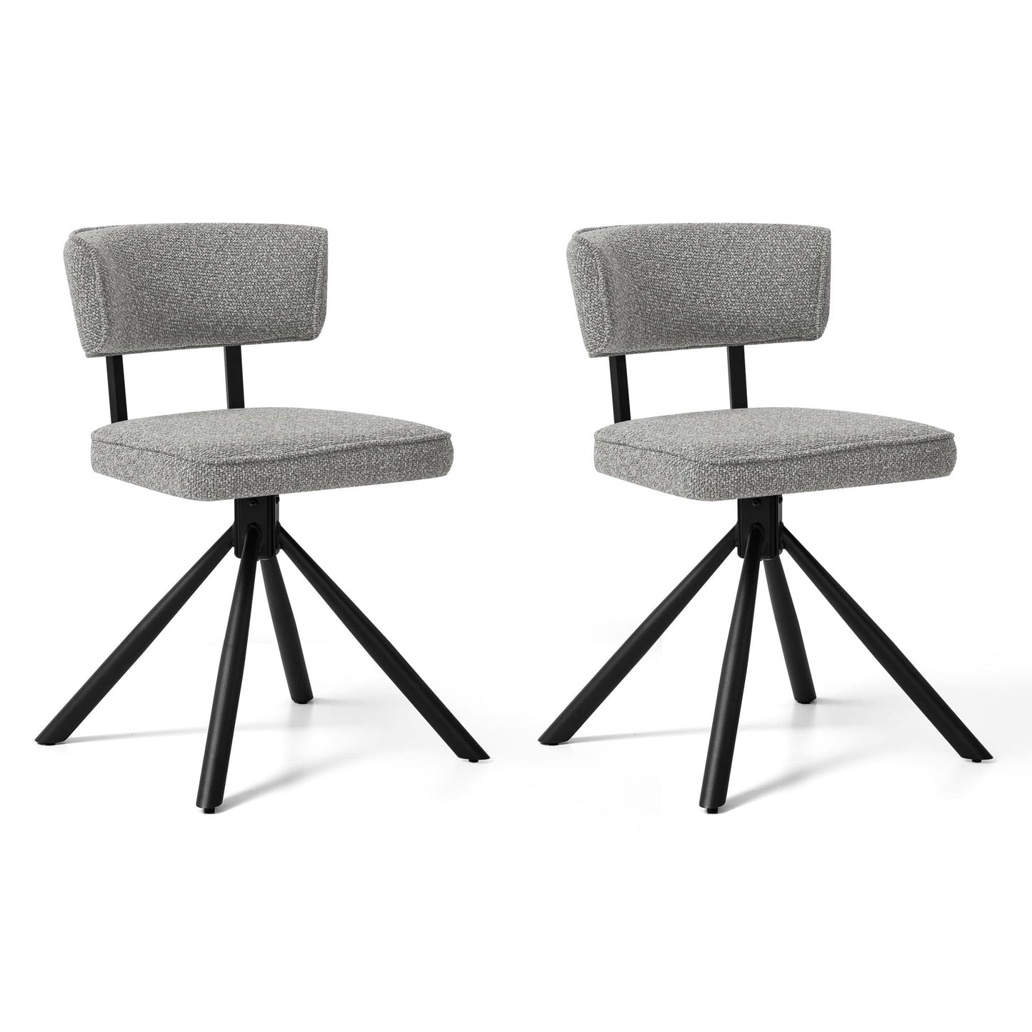 Dyfun Modern Upholstered Dining Chairs Set of 2 with Triangular Steel Frame