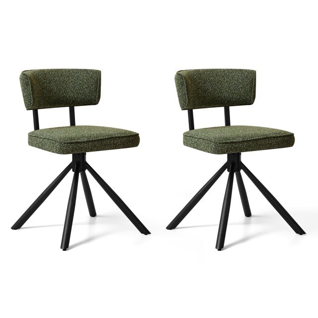 Dyfun Modern Upholstered Dining Chairs Set of 2 with Triangular Steel Frame