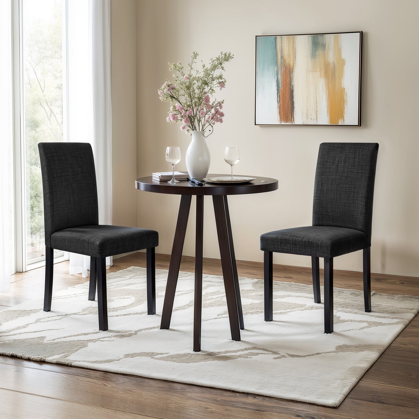 Hokway Dining Room Chairs, Parsons Diner Chairs Fabric Side Kitchen Chairs