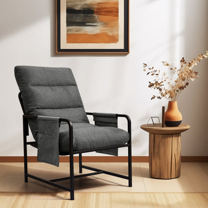 Accent Chair Mid Century Modern Armchair with Metal Frame, Comfy Lounge Chair for Living Room, Bedroom