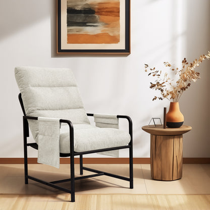 Accent Chair Mid Century Modern Armchair with Metal Frame, Comfy Lounge Chair for Living Room, Bedroom