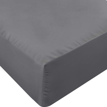 Guken® Bedding Cover - Bottom Sheet - Deep Pocket - Soft Microfiber - Shrinkage and Fade Resistant - Easy Care -1 Fitted Sheet Only (Grey)