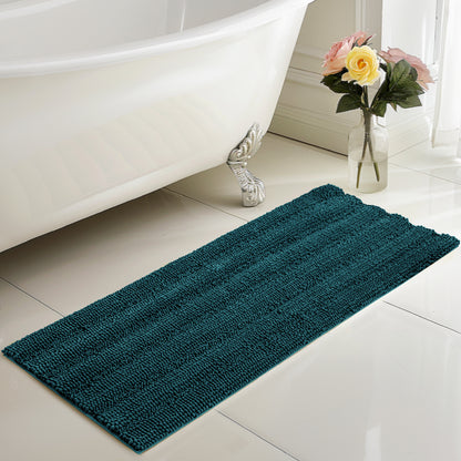 Chenille Non-Slip Bath Mat Bathroom Rugs, Soft Absorbent Shower Mat