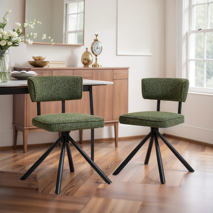 Dyfun Modern Upholstered Dining Chairs Set of 2 with Triangular Steel Frame