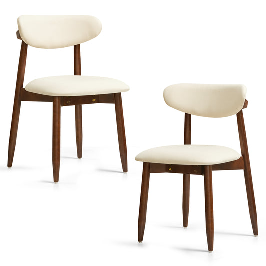 DyFun Modern Dining Chairs with Curved Backrest for Natural Arm Support, Linen Upholstered Dining Room Chairs