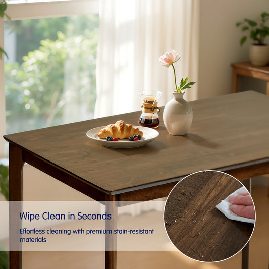 Indoor Dining Table, Solid Wood Rectangular Dining Table for Kitchen Dining Room, Walnut