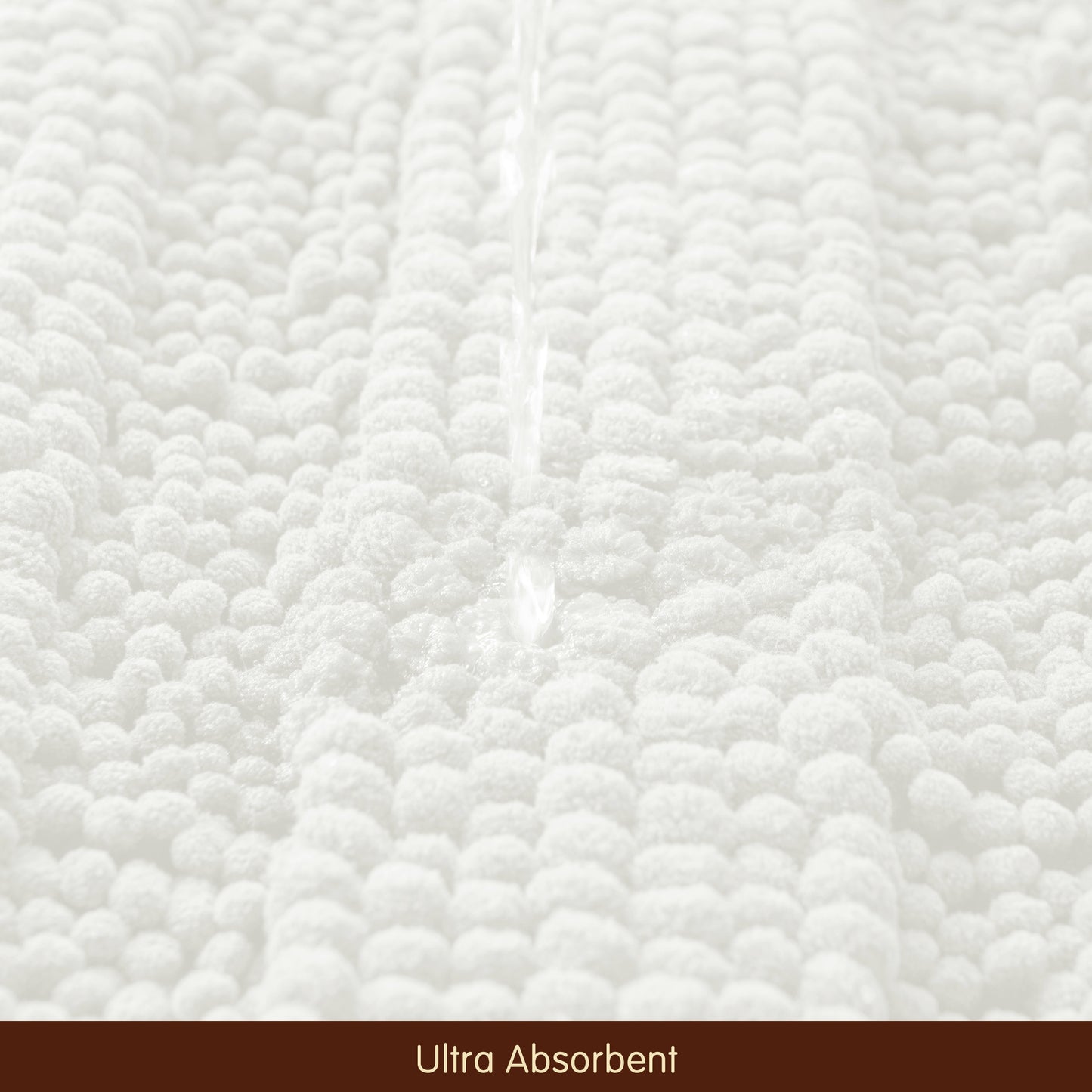 Chenille Non-Slip Bath Mat Bathroom Rugs, Soft Absorbent Shower Mat