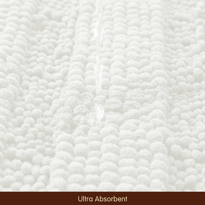 Chenille Non-Slip Bath Mat Bathroom Rugs, Soft Absorbent Shower Mat