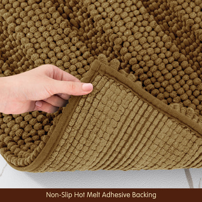 Chenille Non-Slip Bath Mat Bathroom Rugs, Soft Absorbent Shower Mat