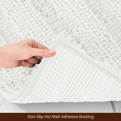 Chenille Non-Slip Bath Mat Bathroom Rugs, Soft Absorbent Shower Mat