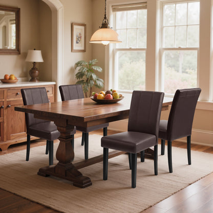 DyFun Upholstered Dining Chairs Set of 2, Modern Armless Parsons Style, PU Leather Dining Room Chairs for Dining Room