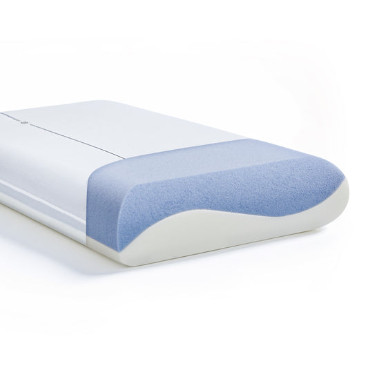 DyFun Gel Memory Foam Bed Pillow, Dual - Firmness Queen Size Pillow - Neck Pain Relief for Side & Back Sleepers