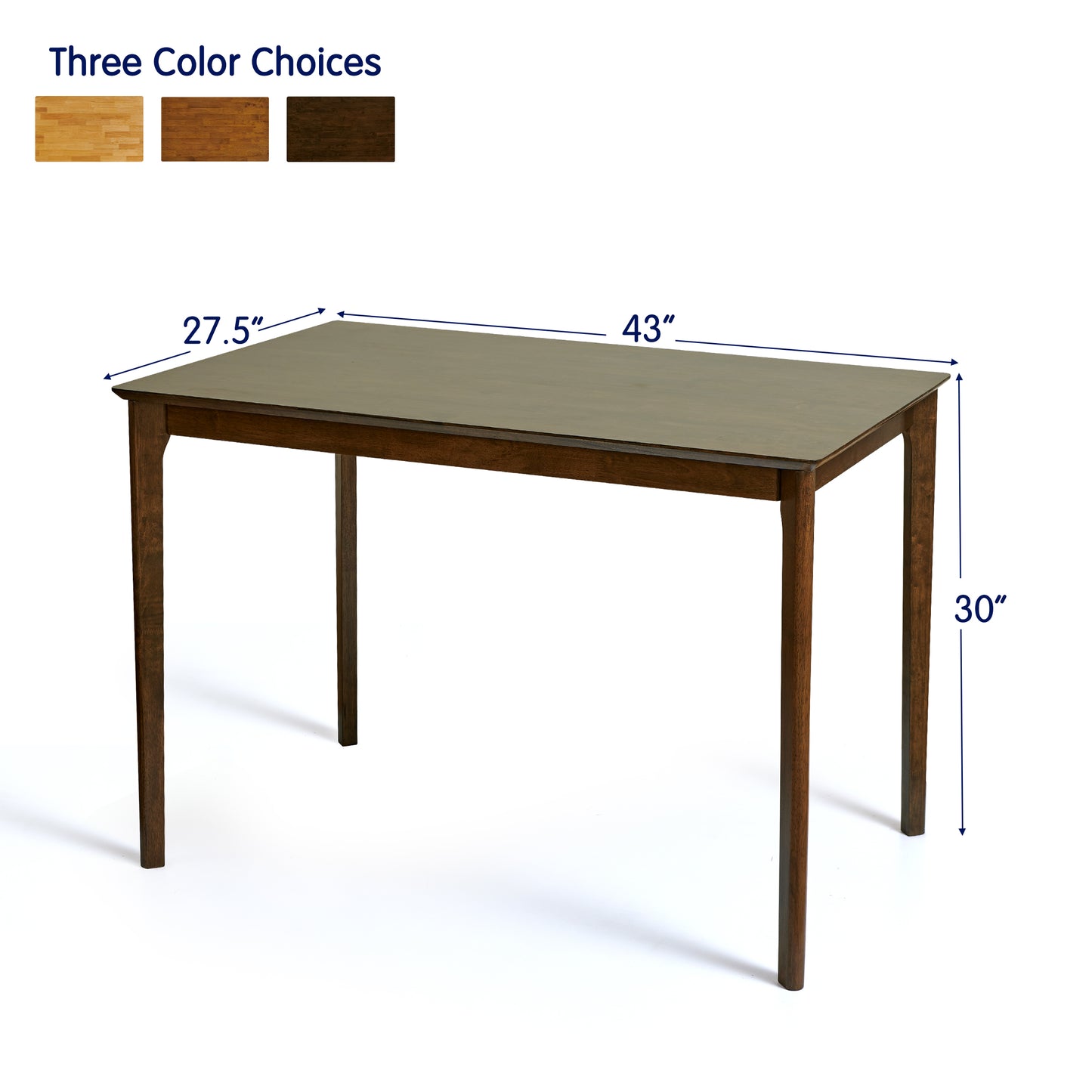 Indoor Dining Table, Solid Wood Rectangular Dining Table for Kitchen Dining Room, Walnut