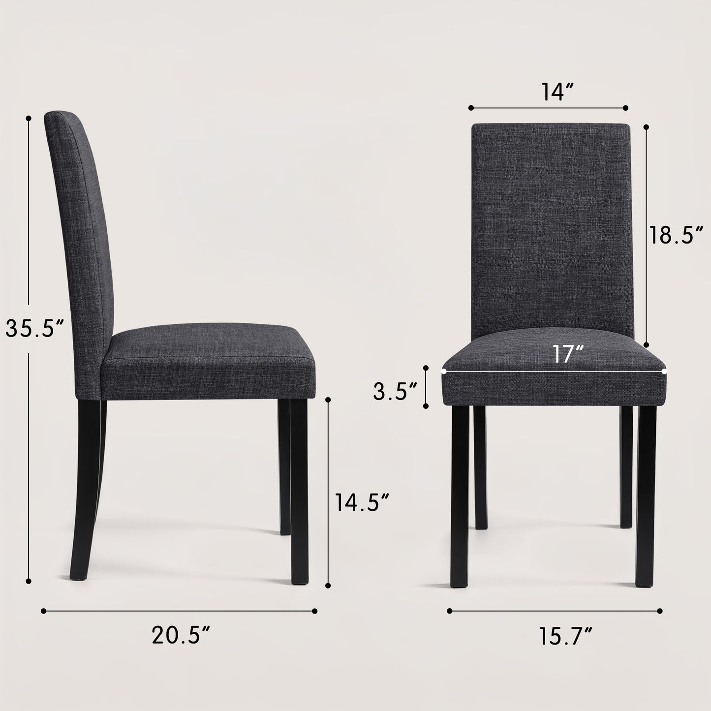 Hokway Dining Room Chairs, Parsons Diner Chairs Fabric Side Kitchen Chairs