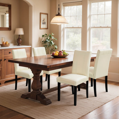DyFun Upholstered Dining Chairs Set of 2, Modern Armless Parsons Style, PU Leather Dining Room Chairs for Dining Room