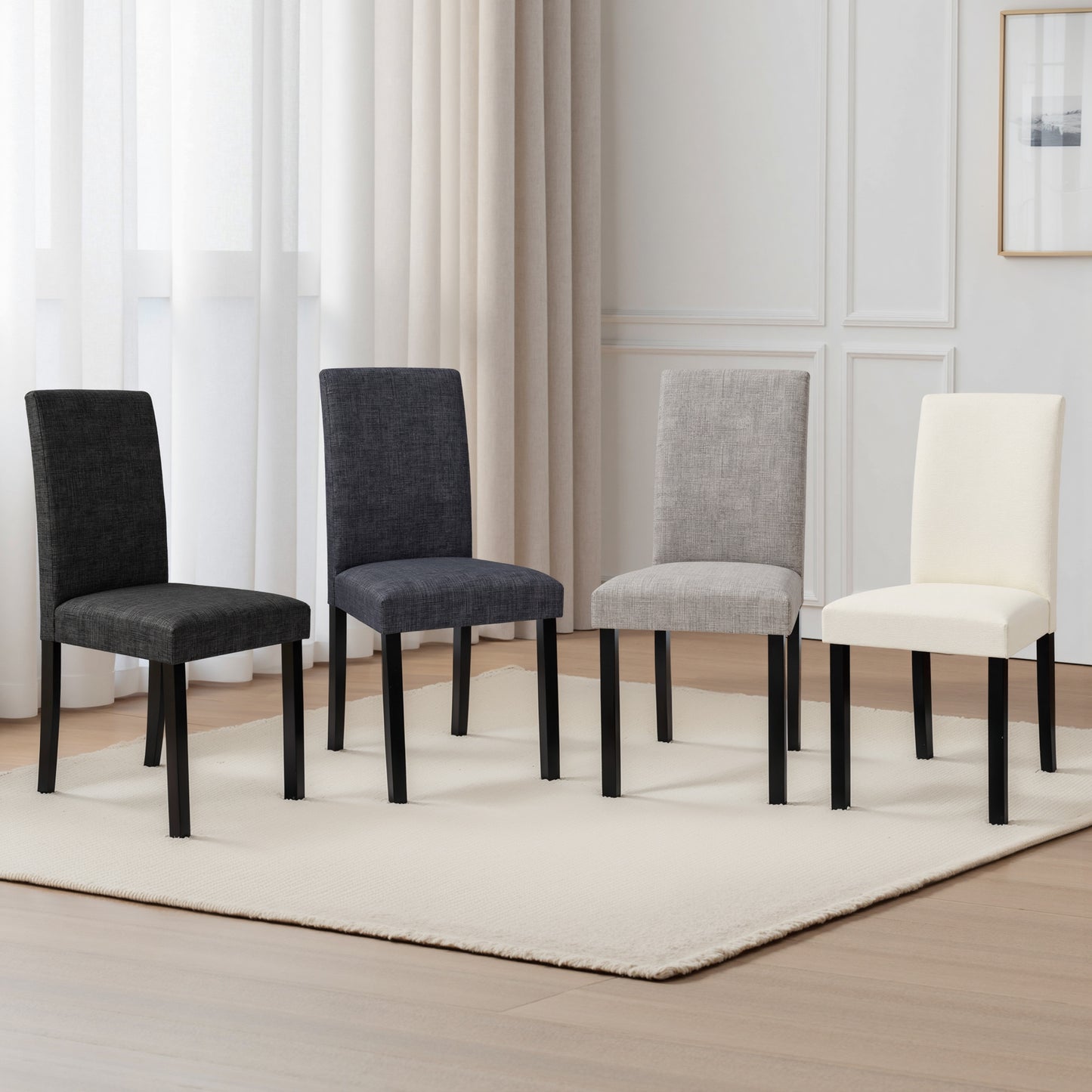 Hokway Dining Room Chairs, Parsons Diner Chairs Fabric Side Kitchen Chairs