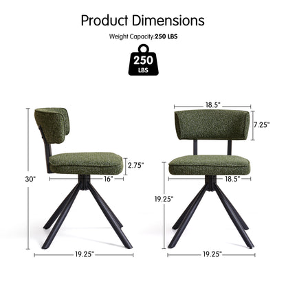 Dyfun Modern Upholstered Dining Chairs Set of 2 with Triangular Steel Frame