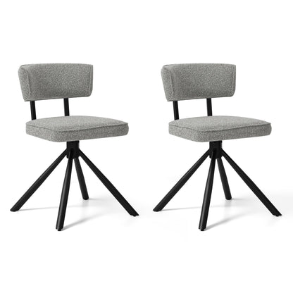 Dyfun Modern Upholstered Dining Chairs Set of 2 with Triangular Steel Frame