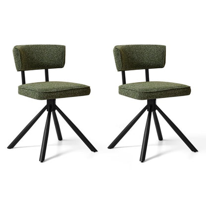 Dyfun Modern Upholstered Dining Chairs Set of 2 with Triangular Steel Frame