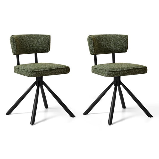 Dyfun Modern Upholstered Dining Chairs Set of 2 with Triangular Steel Frame