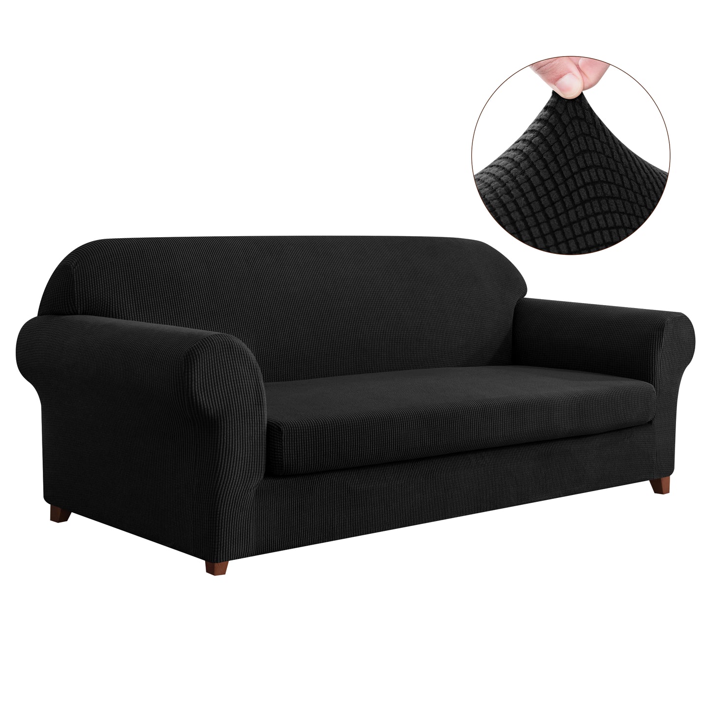 Traditional Couch Cover Stretch Sofa slipcover, Jacquard Couch Cushion Protector Pet Friendly