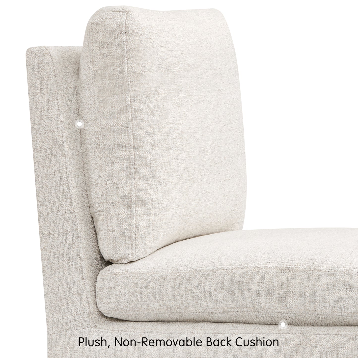 Linen Upholstered Dining Chair with Hidden Wheels, Fully Assembled Modern Armless Accent Chair