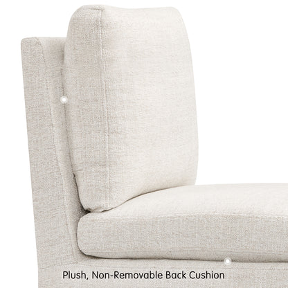 Linen Upholstered Dining Chair with Hidden Wheels, Fully Assembled Modern Armless Accent Chair