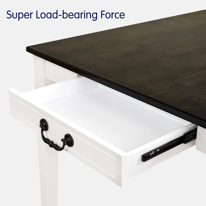 64" Dining Table for 4-6 Person, Rectangular Kitchen Table with Drawers for Kitchen, Dining Living Room