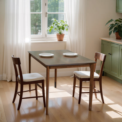 Indoor Dining Table, Solid Wood Rectangular Dining Table for Kitchen Dining Room, Walnut